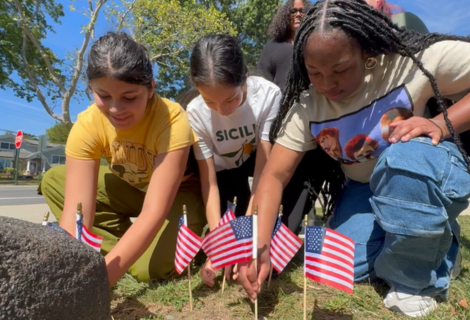  Honoring the lives lost on 9/11, our 8th graders participated in a powerful ceremony, planting flag